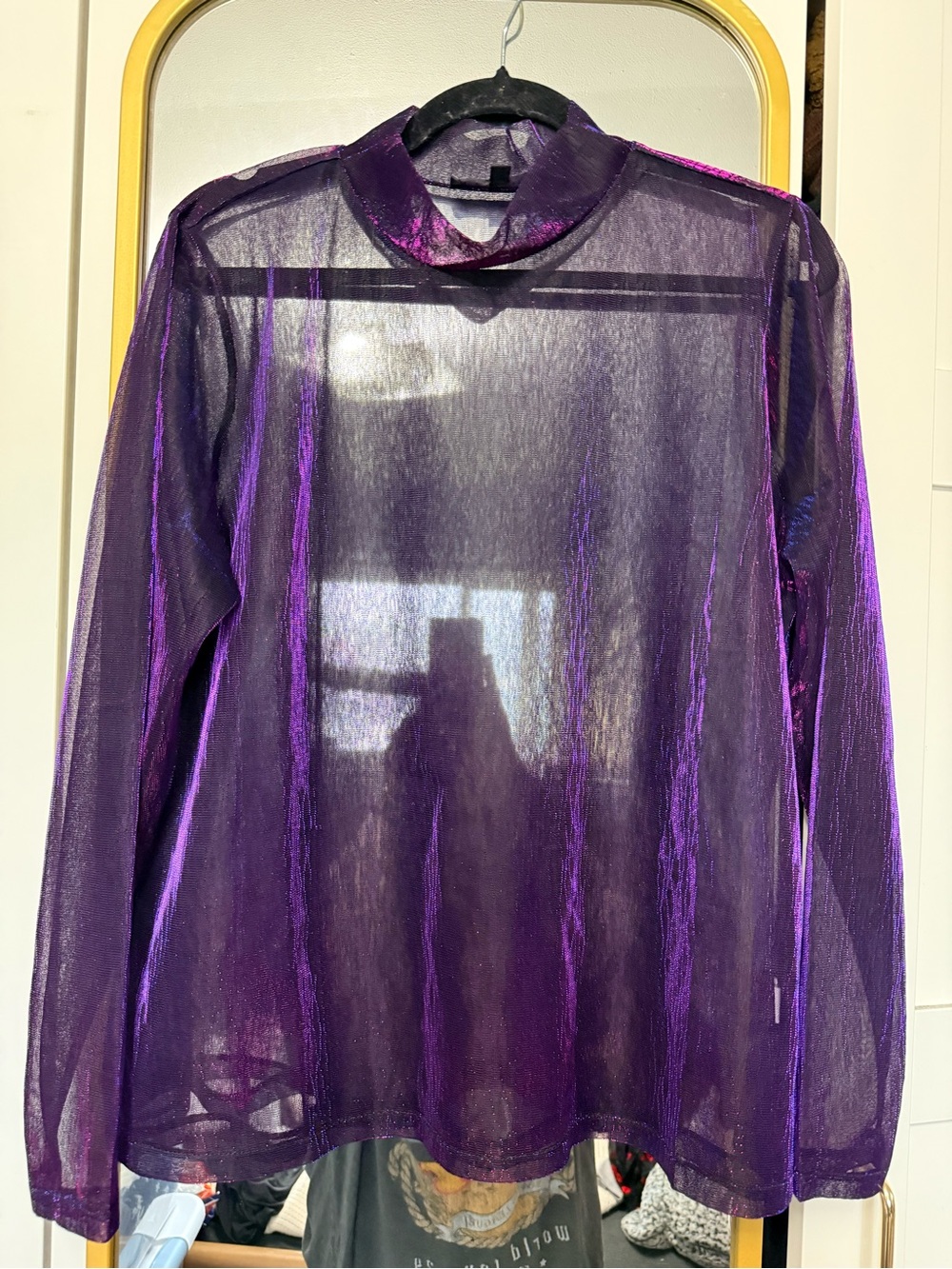 Eloquii iridescent sheer long sleeve